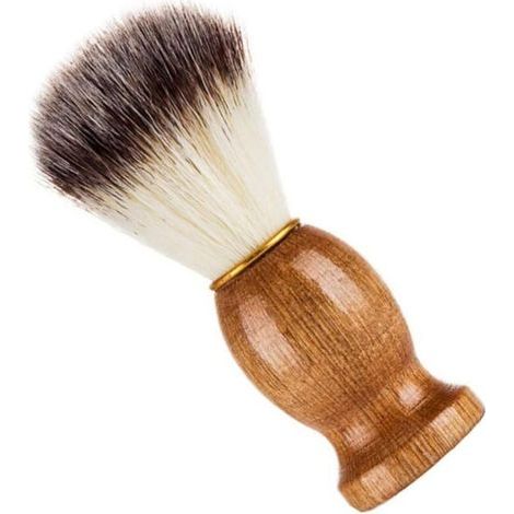 de Rasage, Blaireau à Manche en Bois Massif, Fabriqué à la Main en Véritable Poil de Blaireau, Une Peau Douce, pour le Rasage Humide avec le Rasoir (1/4)