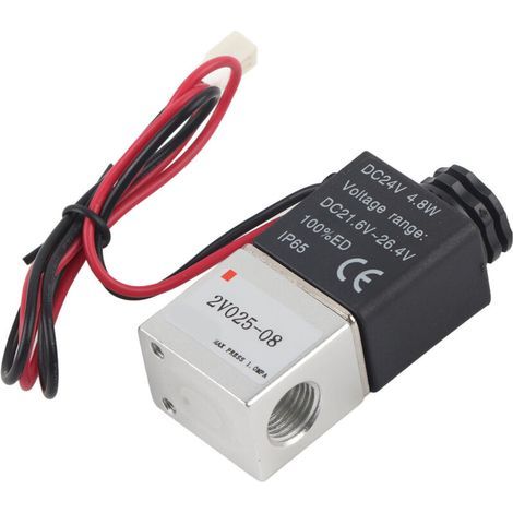 Électrovanne 2/2 Normalement Fermée Alliage Aluminium G1/4 24V DC 2V025-08 (1/5)