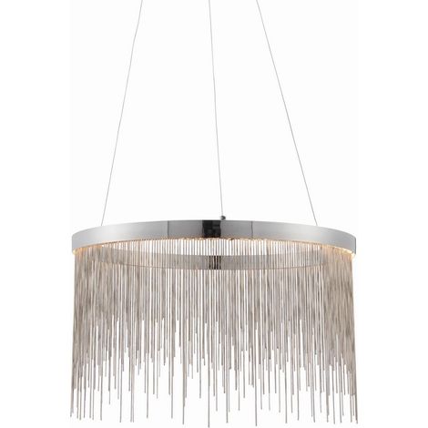 Endon Zelma - Luminaire suspendu à 1 lumière LED, chrome, chaîne argentée (1/5)