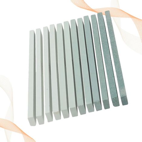 Bâton abrasif en carbure de silicium vert 12 pièces pour polissage du jade et agate, kit de finition manuel pour bricolage intérieur et extérieur, 100x10x3mm (1/5)