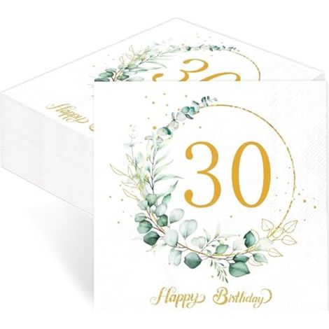 Lot de 40 serviettes anniversaire 30 ans, décoration serviette papier anniversaire 30 anss, serviette 30 ans anniversaires (1/4)