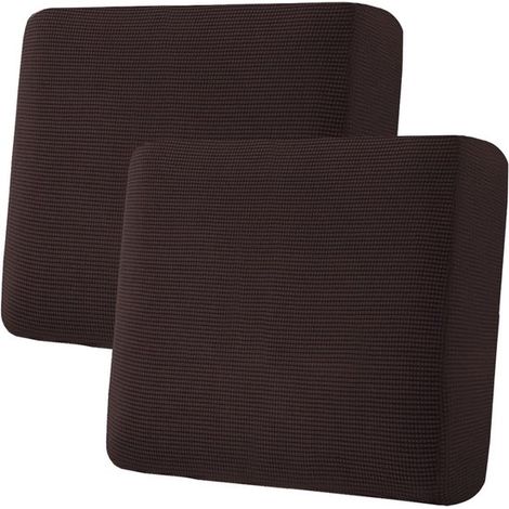 Fodere altamente elastiche per cuscini di seduta sfoderabili (twill jacquard spesso, marrone scuro) Set da 2 (50 cm x 45 cm) (1/5)