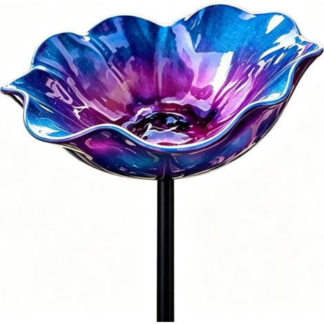 Vaschetta per uccelli - Ciotole per abbeverare gli uccelli - Ciotola per abbeverare gli uccelli da giardino - Ciotola per abbeverare gli uccelli da giardino in metallo - Decorazione da giardino per... (1/2)