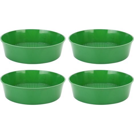 Tamiseur de jardin 4 pièces en plastique à mailles pour plantes succulentes, filtre à sable et pierres, modèle vert, dimensions 20.6x20.6x5.5cm (1/5)