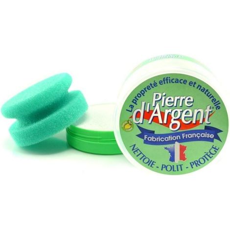 Pierre d'Argent 200 g ECOCERT – Nettoyant multi-usages pour argenterie, inox, cuir, PVC – Efficace intérieur et extérieur – Certifié ECOCERT – Liseré Vert (1/5)