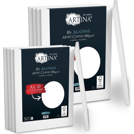 Keilrahmen Leinwand Akademie 40x50cm(5) + 30x40cm(5) 10er Set