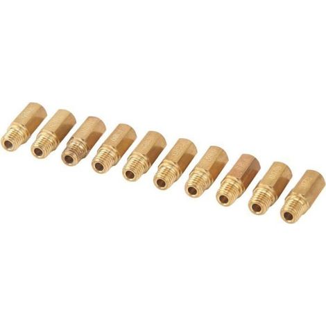 Jeu de 10 gicleurs principaux métalliques pour carburateurs Keihin PWK PE OKO KOSO, filetage 5 mm x 0,8 mm (1/4)