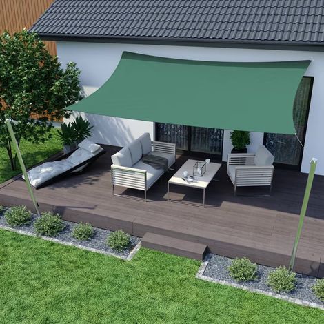 TRADE SHOP - Vela Tenda Rettangolare Parasole Protezione Sole Ombra Giardino 2x3 Mt Verde 017031 - (1/5)