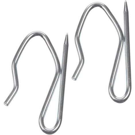 Crochets à broches pour tentures et rideaux lourds plissés, lot de 50 pièces en zinc ultra résistant, dimensions 34 x 19 mm (1/5)