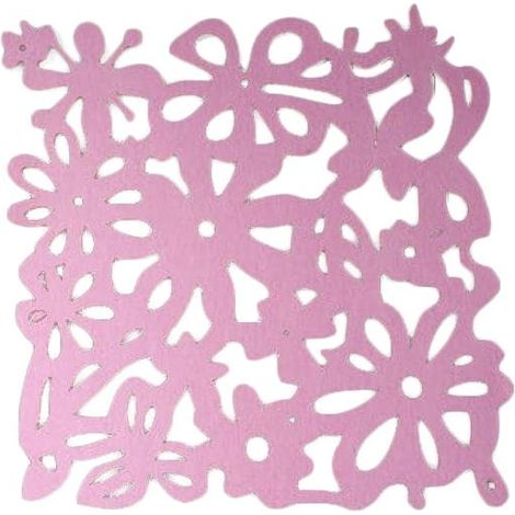 Napperon en feutrine rose à motif floral 30x30 cm