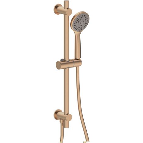 Signature Reflex Round Shower Slide Rail Kit with Three Function Handset - Brushed Bronze (1/2)