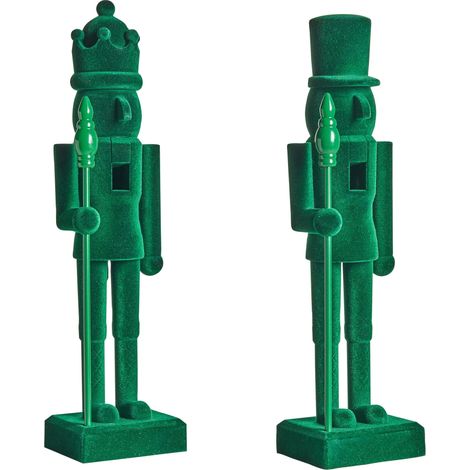 Set of 2 Figurines FLATEY Nutcracker 40 cm Green