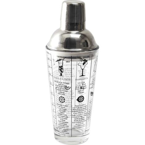 Shaker en verre 45 cl avec recettes Lounge Cook Concept