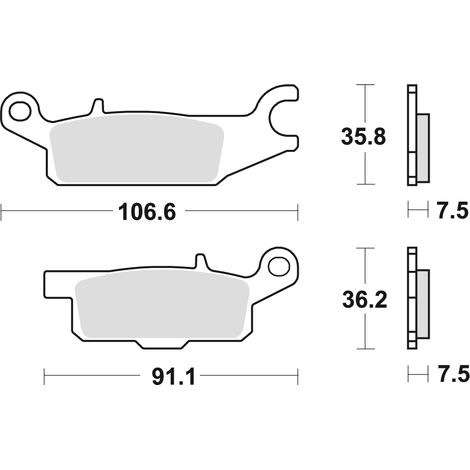 Pastillas de freno TRW ZF KH443 sinterizadas para todoterreno Yamaha Raptor YFM 250 08-20, Grizzly YFM 550 09-20, Grizzly YFM 700 07-20, delantera izquierda.