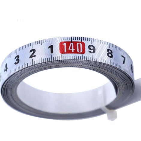 Règle en acier adhésive - Scie à onglet, ruban auto-adhésif, règle en acier métrique, ruban à mesurer portable pour établi et machines 3 m, 1 pièce (1/4)