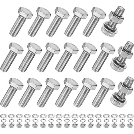 20-Pcs Vis À Tête Hexagonale Avec Écrous M10x30mm Machinerie (1/5)