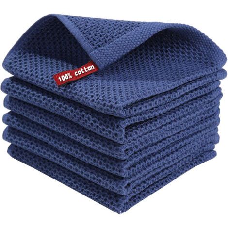 Serviettes de table carrées en coton épais – Motif nid d’abeille – 34x34 cm (1/3)