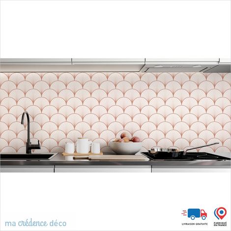 Crédence : Rosace art déco - Couleur Rouge beige - Alu composite - 60 - 120 (1/3)