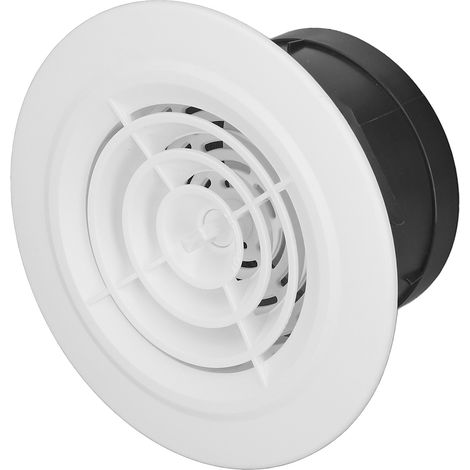 Grille d'aération ronde rotative de rechange, grille d'évacuation d'air réglable pour salle de bain et cuisine, 10 cm (4 pouces) (1/5)