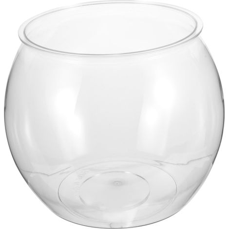 Aquarium Plastique Transparent - 1 Unité - Forme Lotus - Réservoir Décoratif - Pour Bureau Et Maison - 24x24x21cm