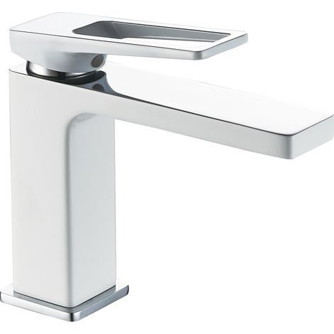 Mezclador para lavabo cromado/blanco ORIAN By Eurosanit