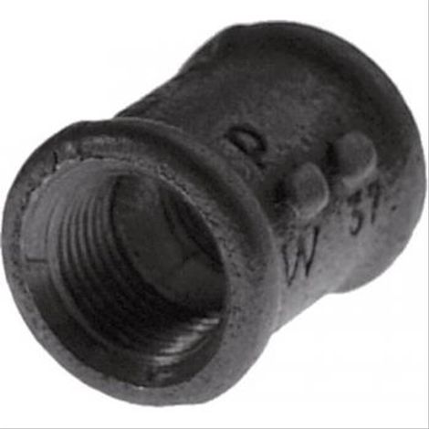 Lot de 10 manchons égaux droite-gauche fonte noir à visser - femelle 3/8'' (12/17)