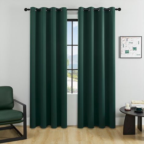 2 pièces rideaux occultants imperméables pour patio intérieur/extérieur rideaux à œillets isolés thermiquement rideaux coupe-vent bloquant le soleil pour véranda pergola cabana , vert , 106 cm 160 cm