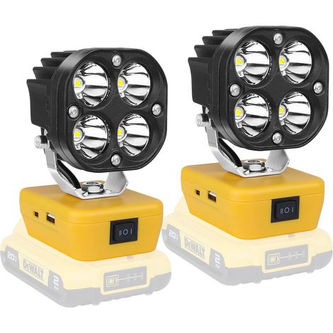 Lampe Led Rechargeable Pour Batterie 20V,2x 40W Baladeuse Lampe 4000LM de Chantier Alimenté Par Pile, Projecteur avec Charge Type C (1/5)