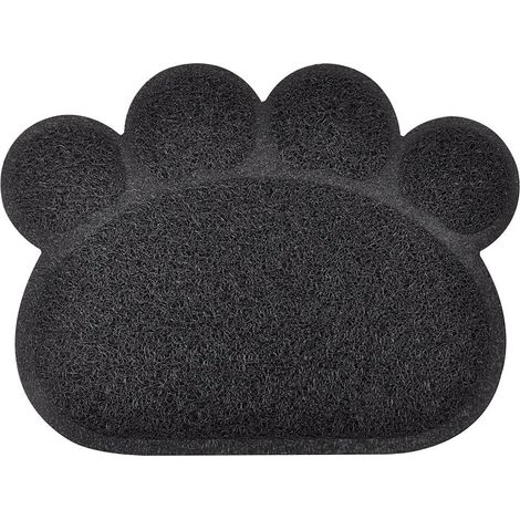 MINKUROW Alfombrilla para arena para gatos, 2 piezas Bandeja para arena para gatos grande de alta calidad, Material de PVC, Linda forma de pata de gato, Impermeable y duradera, Fácil de limpiar, Antid (1/4)