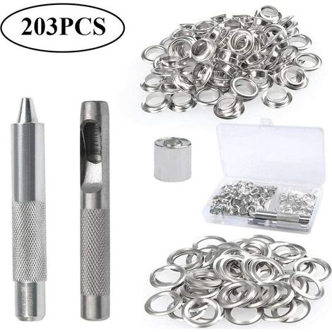 Kit d'œillets 100pcs 12mm pour bâches tissus rideaux et artisanat avec 3 outils (1/3)