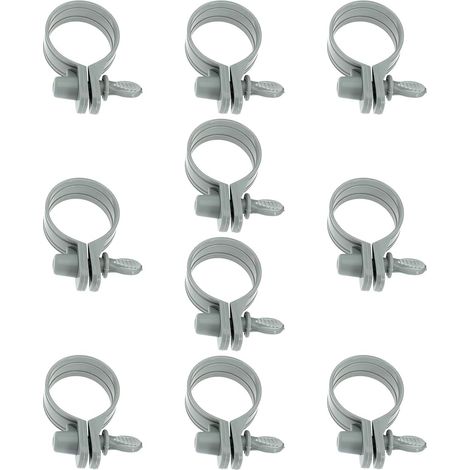 Collier serre-tuyau réglable piscine, sports nautiques, lot 10, plastique, qualité professionnelle (1/5)
