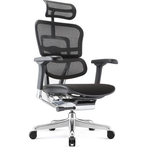COMFORT Bürostuhl Ergohuman Classic - mit Kopfstütze - Stoffbezug - Schwarz (1/5)