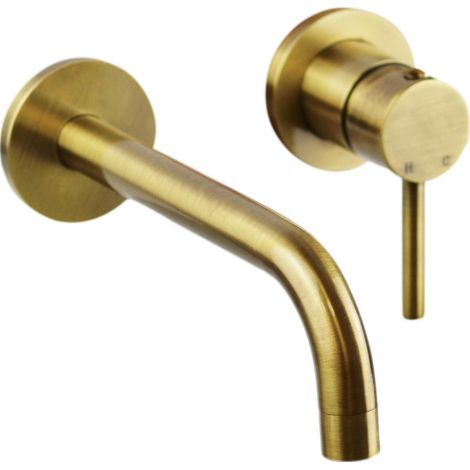 Mezclador de lavabo de pared en color bronce linea moderna Pollini Jessy MXLIMCMMCOA  Bronce