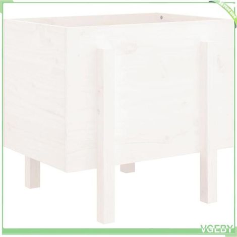 Jardinière de jardin - FAFEICY - 825206 - Bois de pin massif - Blanc - 62x50x57 cm (1/5)