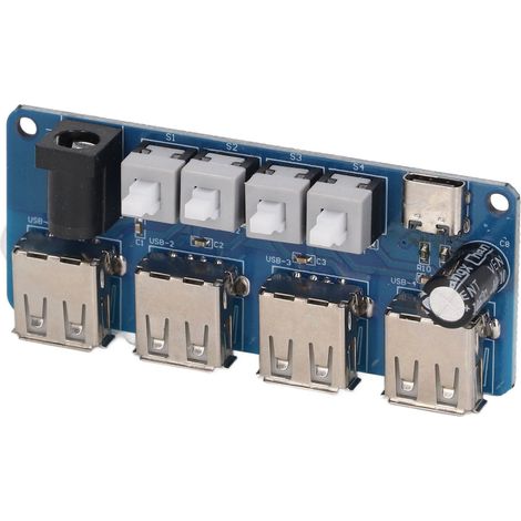 Leistungserweiterungsmodul mit Tastensteuerung, 4-Kanal-USB-Leistungsverteiler, Leistungsmodulplatine 5V (1/5)
