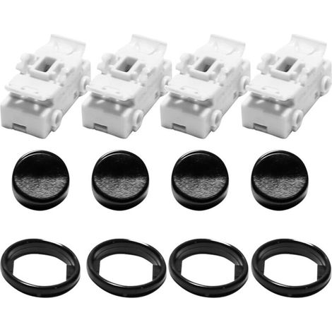 Set mit 4 runden Wippschaltern für Einbauleuchten BJB 409 (Schwarz und Weiß) (1/5)