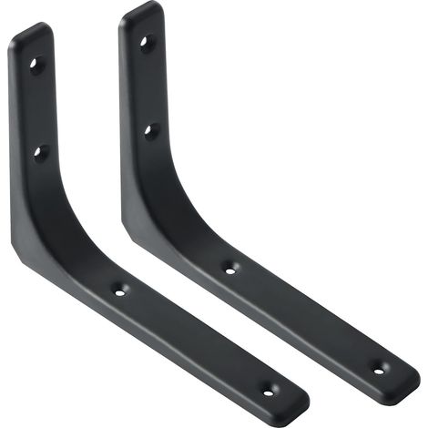 Eckregalhalterung, Hängehalterung, 200 mm x 150 mm, mattschwarzes Metall, 2er-Set (1/5)