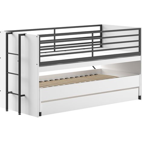 Cama de media altura 90x200 con somier y cajones Vipack Sam Blanco