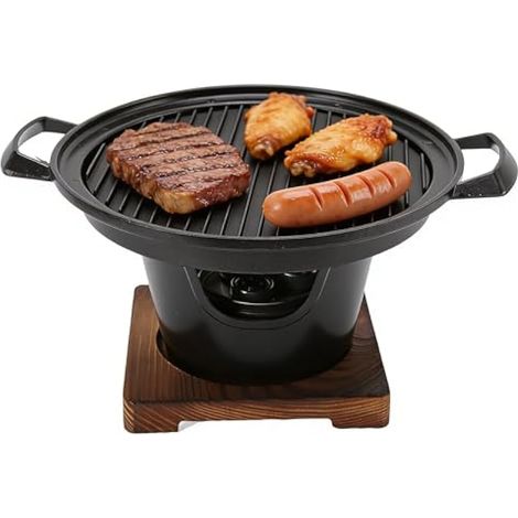 Barbecue hibachi, mini-grill, petite table antiadhésive, nettoyage facile, grill à charbon portable sans fumée pour une personne, idéal pour les grillades d'intérieur. (1/5)