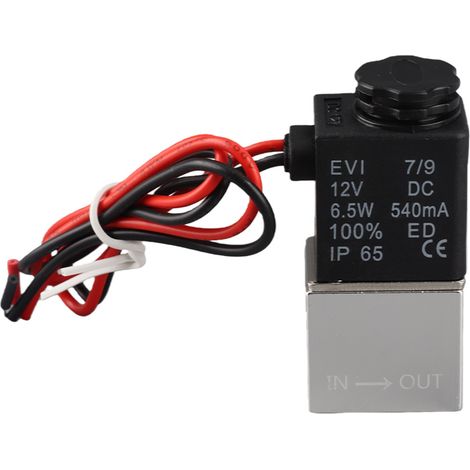 Électrovanne rapide eau air huile 2 positions 2 voies corps alliage aluminium 12V DC G1/4 pouce (1/3)