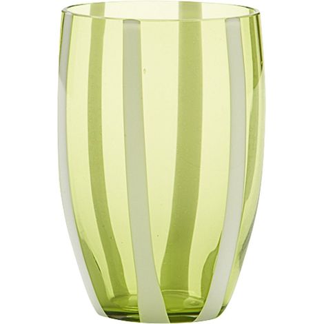 Set De 6 Verres Gessato Tumbler En Verre Soufflé À La Bouche Couleur Vert Pomme Travaillés À La Main De Façon Artisanale Pour Une Table Moderne (1/4)