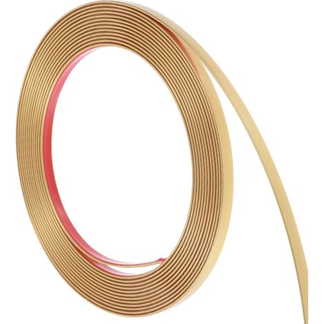 Gold Trim Peel and Stick Molding Flexible PVC Wall & Ceiling Decoration Strip Self-Adhesive Molding Trim Tape for Mirror Frame Border Walls Cabinet Tile Decorative 196.8"L X 0.27"W