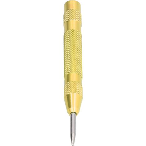 Poinçon automatique à percussion en acier trempé, embout amovible, pointeur réglable, outil de marquage jaune (1/5)