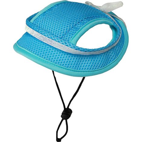 [DT] Lot de 1 - Chapeau pour animaux avec ouvertures pour les oreilles - Chapeau de soleil respirant pour animaux de compagnie - Convient aux petits chiens et chats - Bleu (1/5)