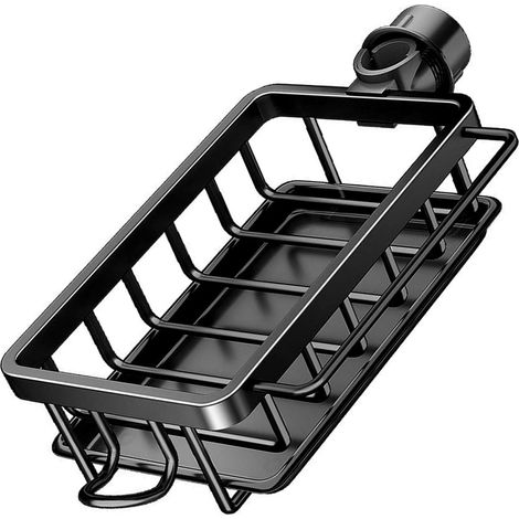 Organisateur de Robinet de Cuisine, Support D'évier en Aluminium et Plastique avec Bac D'égouttage, pour évier de Cuisine, éponges à Vaisselle, Brosses, Chiffon de Nettoyage (1/5)