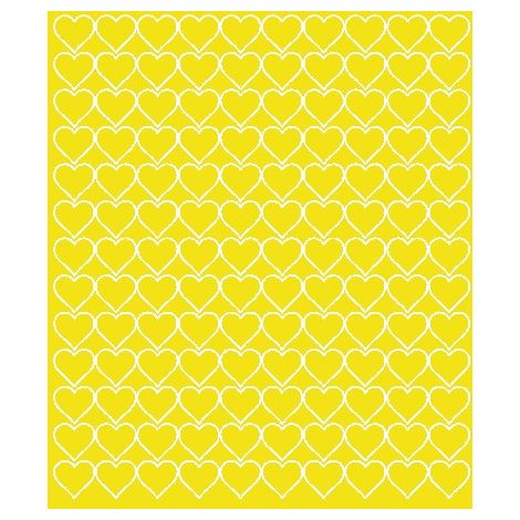 Adesivi a forma di cuore per San Valentino, 2 cm, 130 pezzi, giallo opaco
