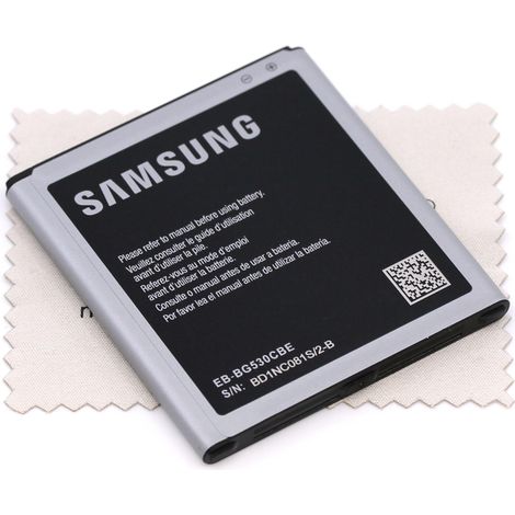 Batterie pour d'origine Samsung EB-BG530 LiIon pour Samsung J3 2016 (J320F), Galaxy Grand Prime (G530F) avec Chiffon de Nettoyag