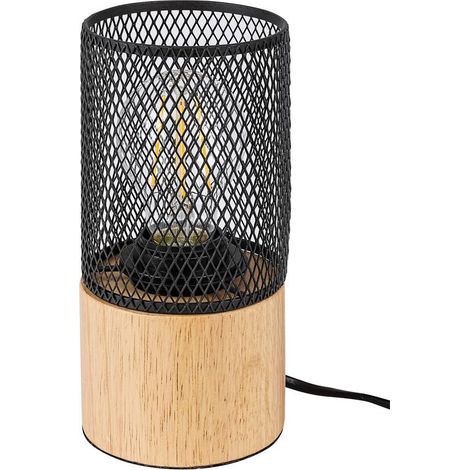 Lampada da tavolo Callum metall/legno faggio nero E27 1 x max.25W B: 19,5 cm Ø9,5 cm (1/5)