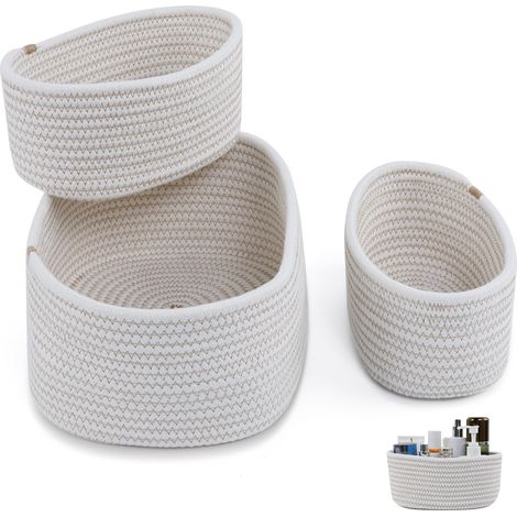 Panier Rangement Salle de Bain, Panier Osier Rangement, Petit Panier Rangement avec pour une Organisation Salle de Bain Pratique et Élégante (1/5)
