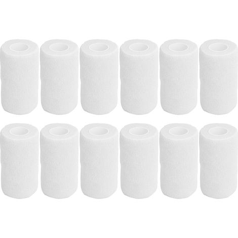 12 pièces/Vente de bandages pour sabots auto-adhésifs, fabriqués à la ferme, pour vaches laitières, en tissu non tissé, blancs. (1/5)